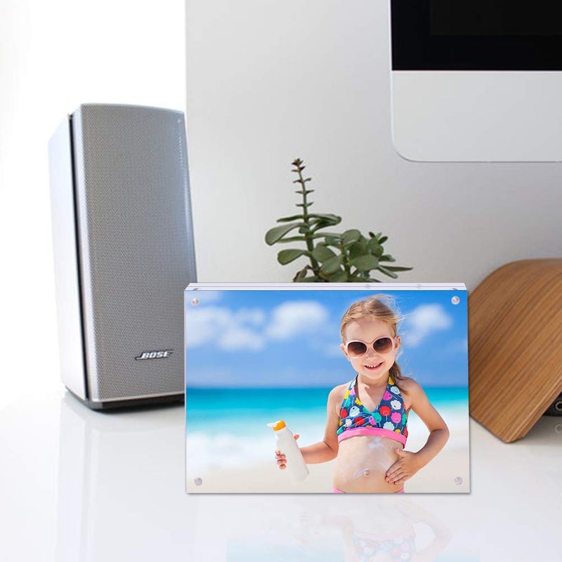 JUOIFIP Acrylic 8 X 10 Photo Frame Clear Floating Double Sided Magnetic Picture Certificate Document Magnetic Photo Frame for Tabletop Display with Frame Stand and Gift Box (Free Soft Microfiber) - Image 4